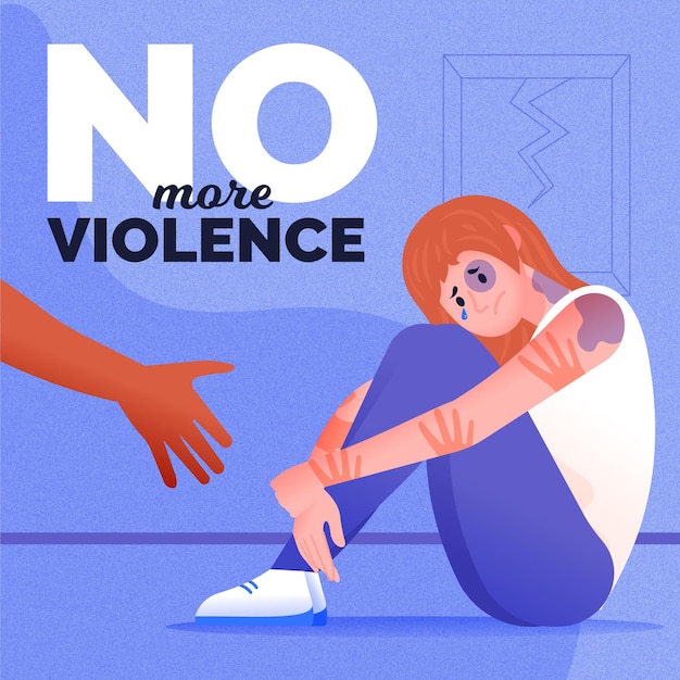 Free Vector stop gender violence illustration theme