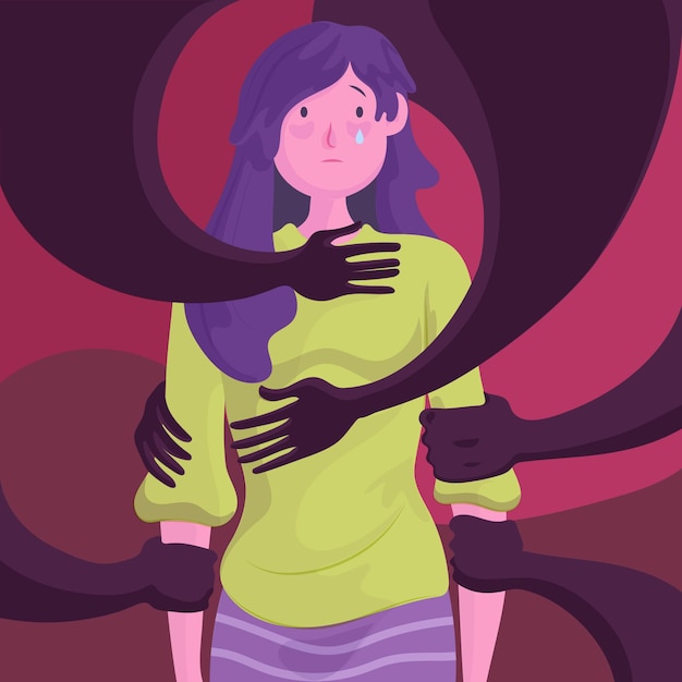 Free vector stop gender violence illustration