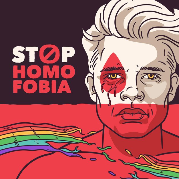 Stop homophobia discrimination concept