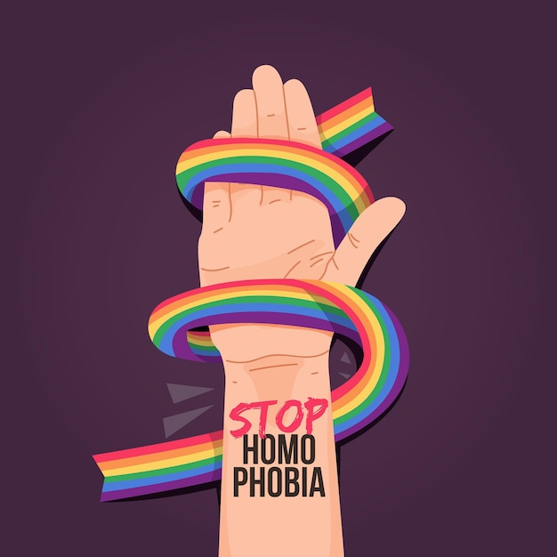 Free Vector stop homophobia illustration concept