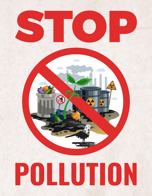 Free Vector stop pollution sign