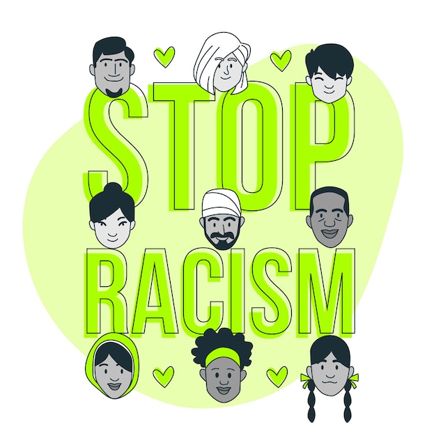 Free Vector stop racism concept illustration