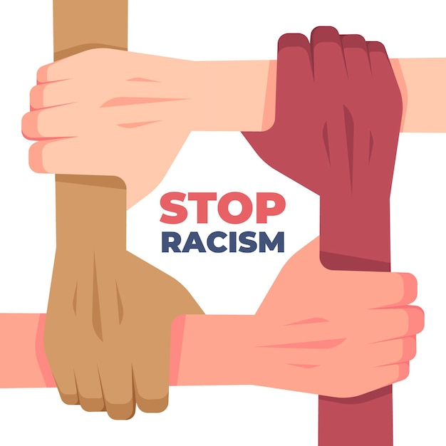 Stop racism concept with multiracialhands