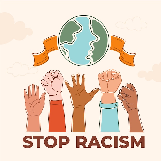 Free Vector stop racism concept