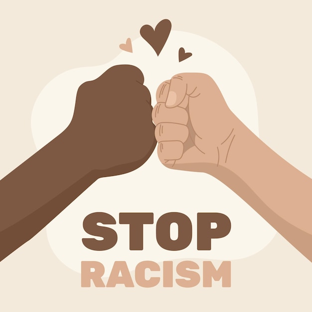 Stop racism illustration concept