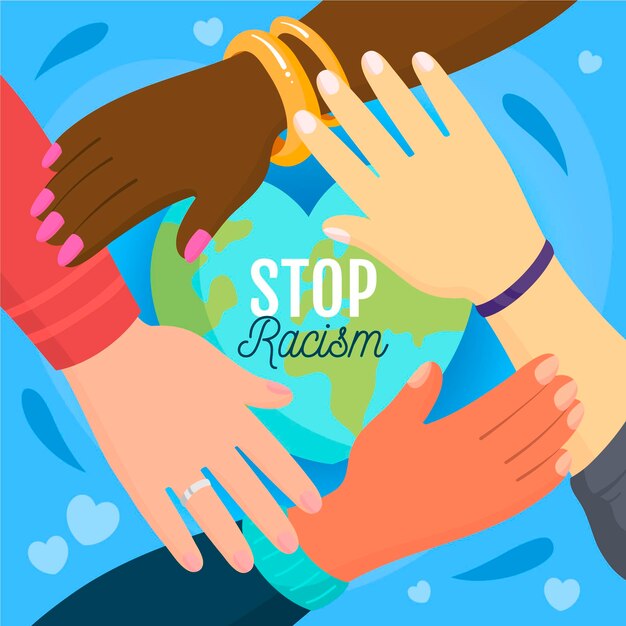 Stop racism illustration concept