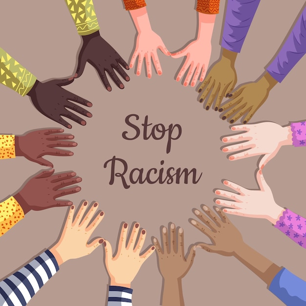 Free Vector stop racism illustration concept