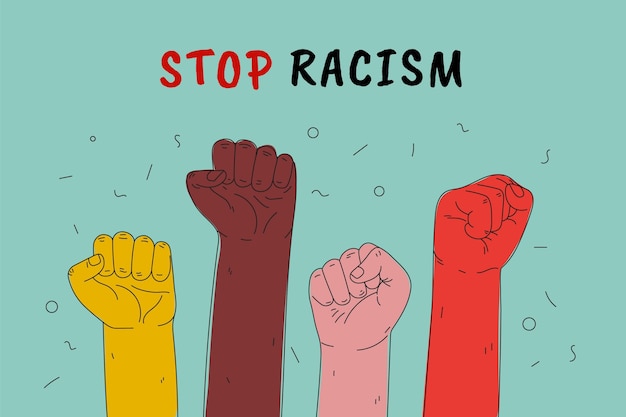 Free vector stop racism illustration style