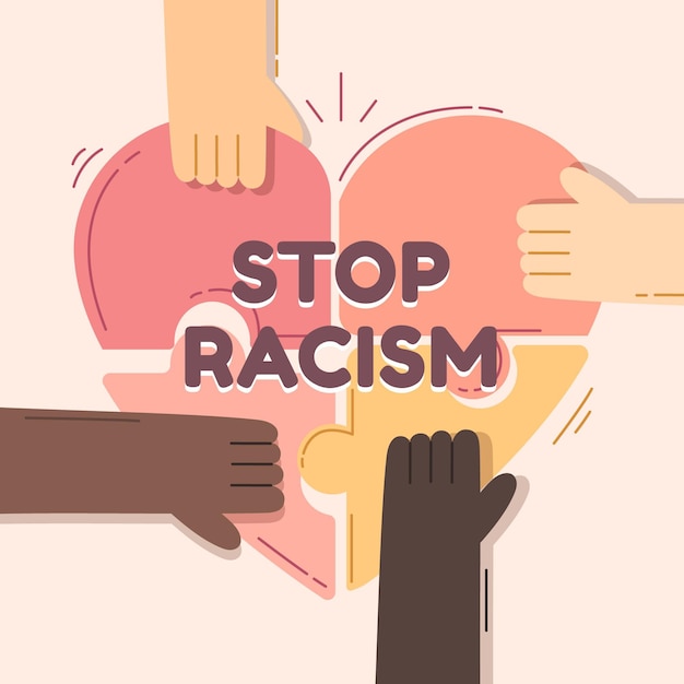 Free vector stop racism illustration theme