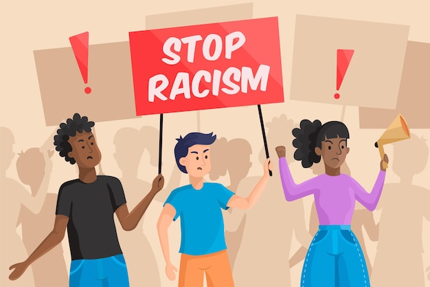 Free Vector stop racism theme