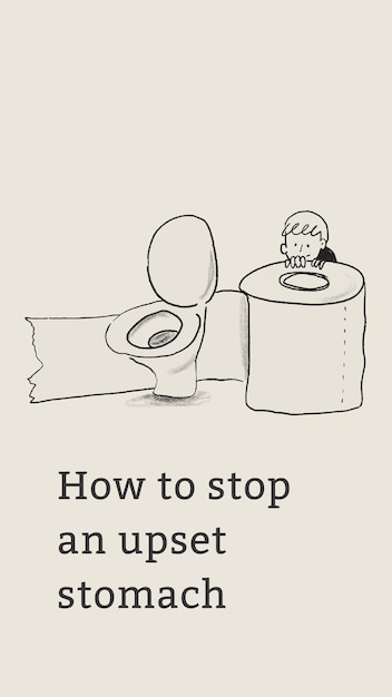 Free Vector stop upset stomach template healthcare social media story