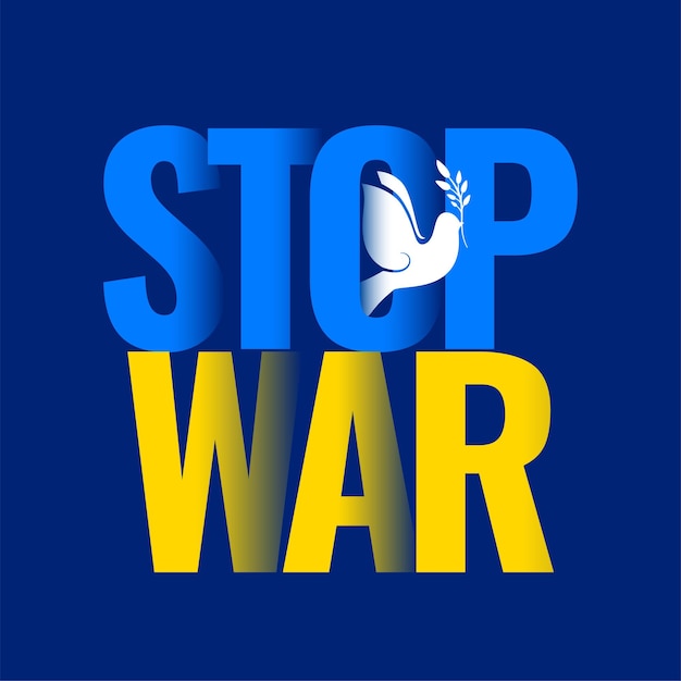 Free Vector stop war between ukraine and russia concept