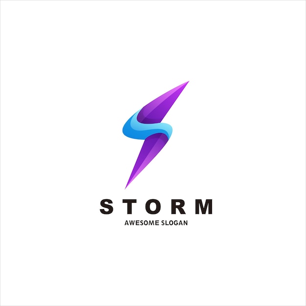 Free Vector storm logo gradient colorful vector gradient