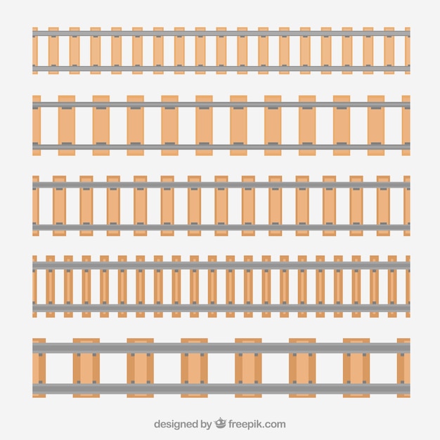 Free Vector straight train track collection