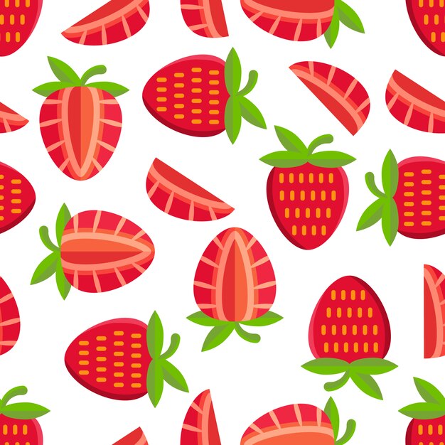 Strawberries pattern background