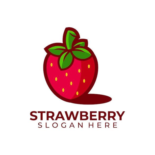 Free Vector strawberry mascot illustration logo