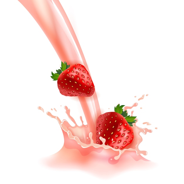  Strawberry Milk Illustration 