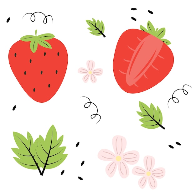 Free Vector strawberry vector seamless pattern