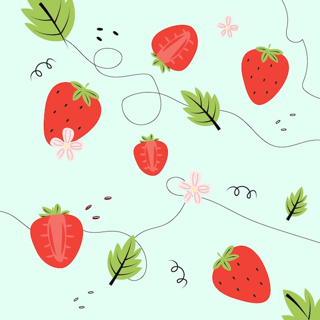 Free Vector strawberry vector seamless pattern