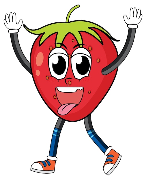 Strawberry with arms and legs