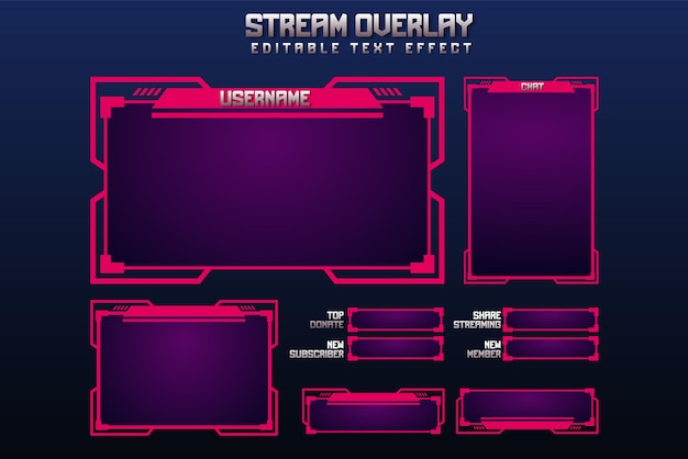 Free Vector stream overlay twitch gaming