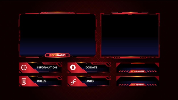 Streaming panel overlay design template