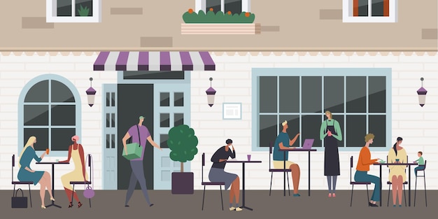 Street cafe illustration