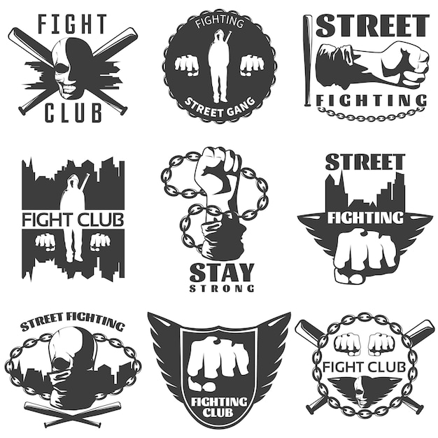 Street Fighting Black White Labels