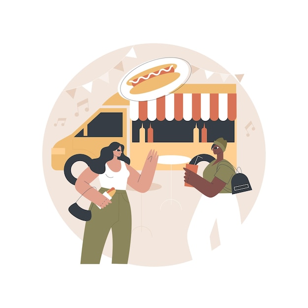 Street food festival abstract illustration