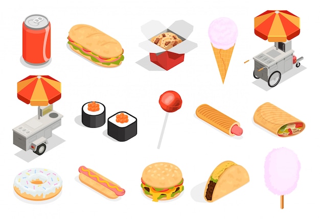 Street Food  Icons Set