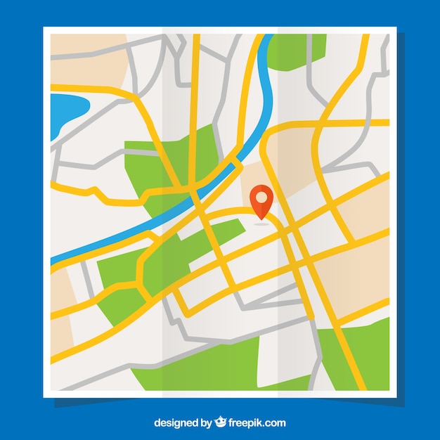 Street map with pin in the middle