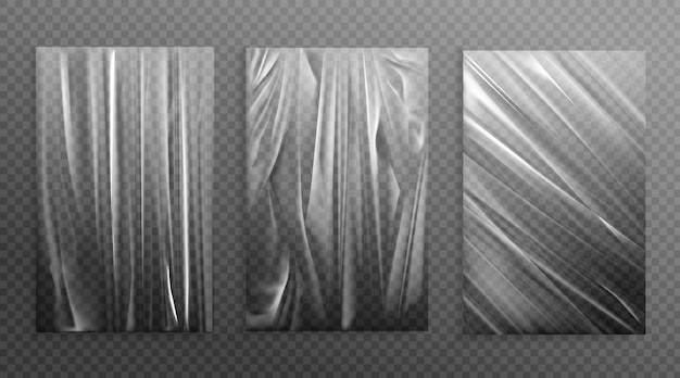 Free Vector stretched cellophane crumple folded texture