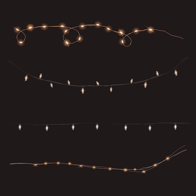 String light  elements  on dark brown background