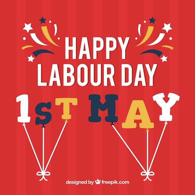 Free vector striped background with decoration for labour day