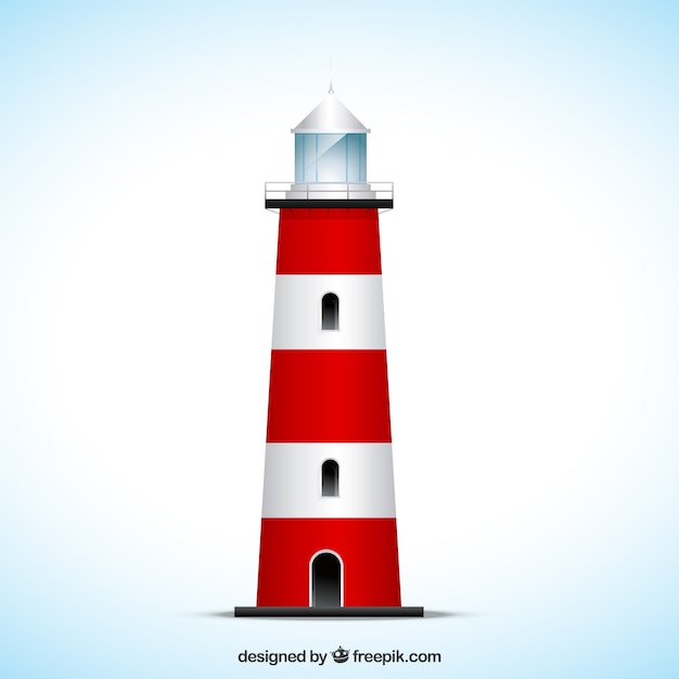 Free Vector striped lighthouse