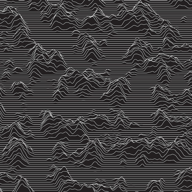 Free vector stripped background with wavy lines making mountains