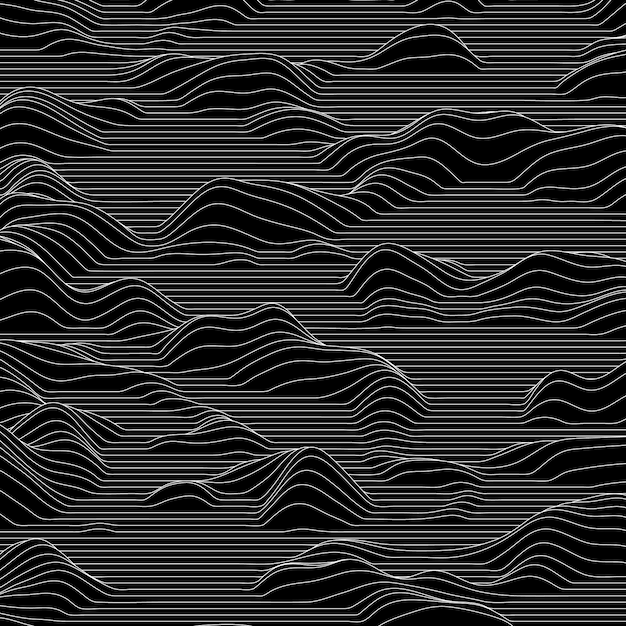 stripped background with wavy lines making mountains