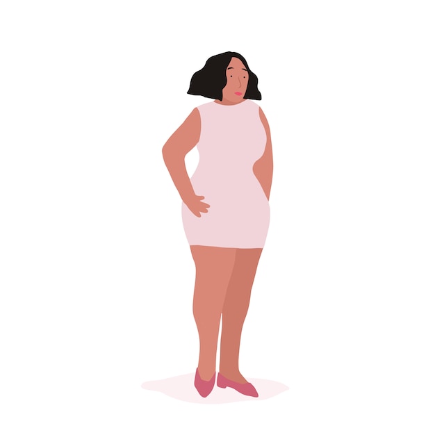 Strong African American woman full body vector