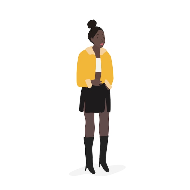 Strong African American woman full body vector