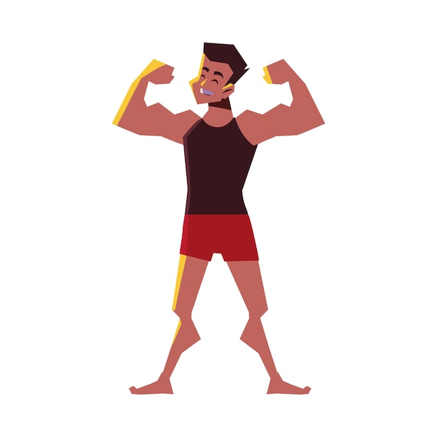 Free Vector strong man character icon isolated