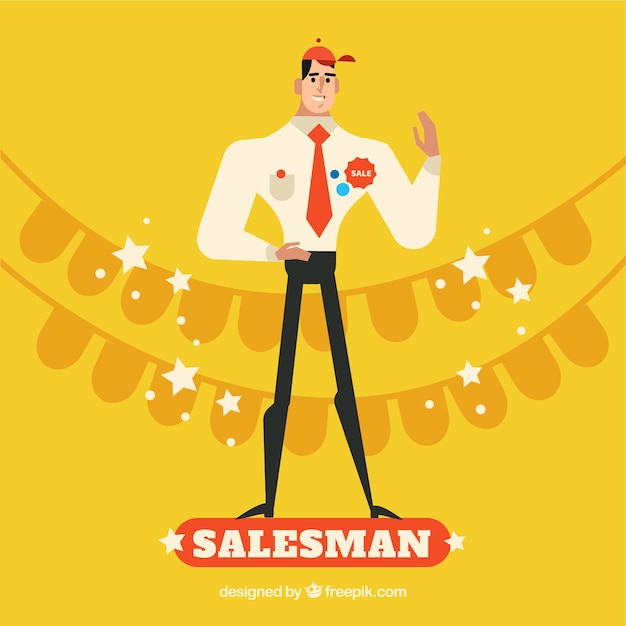 Free Vector strong salesman