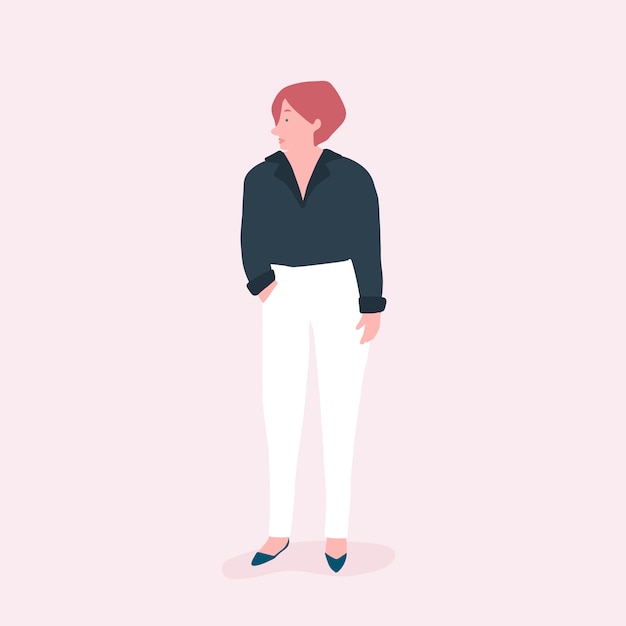 Strong woman full body vector