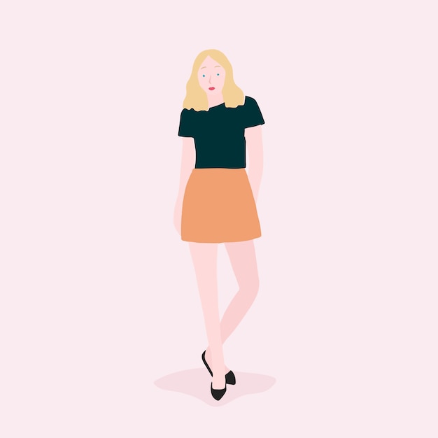 Free Vector strong woman full body vector