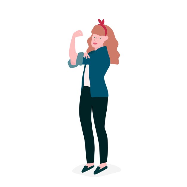 Strong woman full body vector