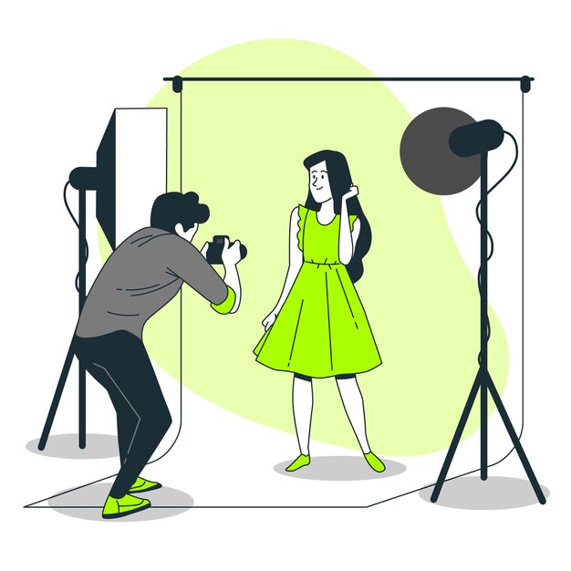 Studio photographer concept illustration