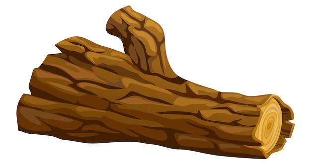 Free Vector stump log cartoon piece of wood broken oak linden maple cedar