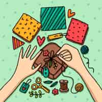 Free vector style diy creative workshop