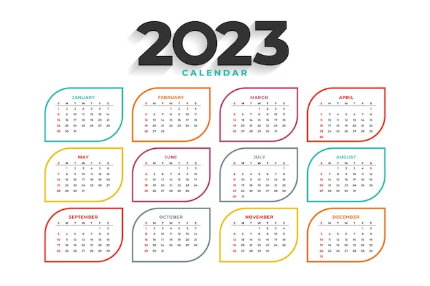 Stylish 2023 new year calendar for office desk