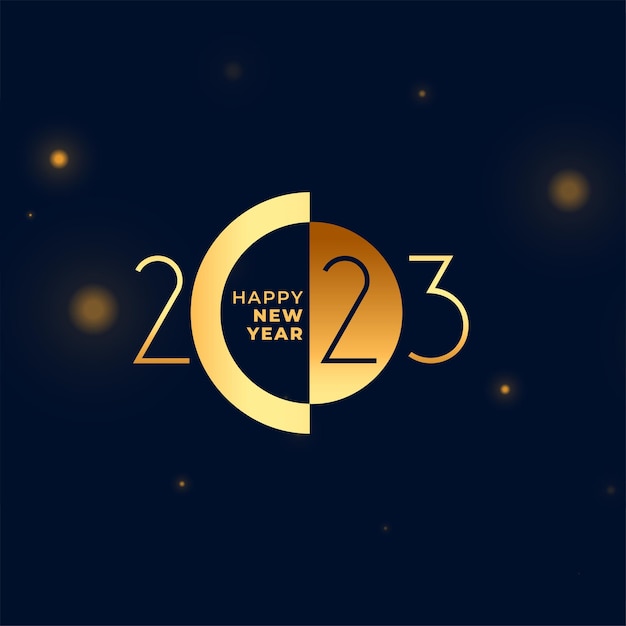 Free Vector stylish 2023 new year occasion banner with golden bokeh design