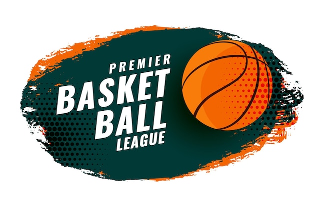 Free Vector stylish basketball premier league background with grungy effect